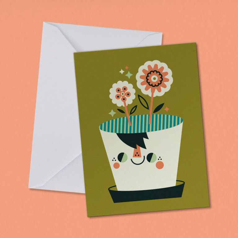 Happy Flowers Greeting Card